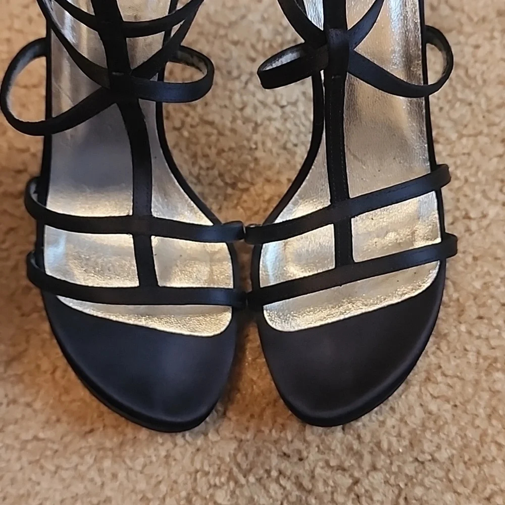 Stuart Weitzman Satin Crystal Embellishments Heels